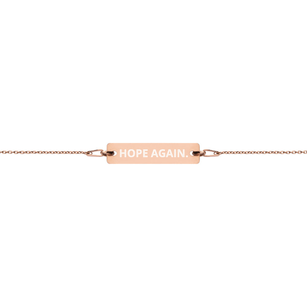 Engraved Silver Bar Chain Bracelet Engraved Silver Bar Chain Bracelet