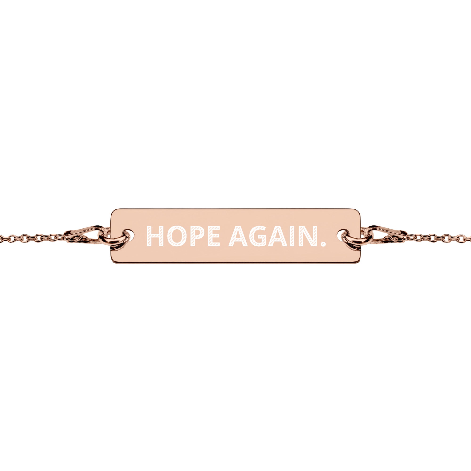 Engraved Silver Bar Chain Bracelet Engraved Silver Bar Chain Bracelet