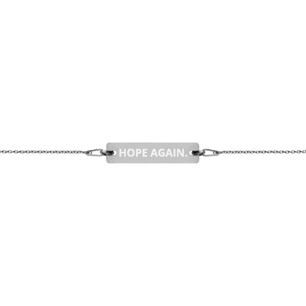 Engraved Silver Bar Chain Bracelet Engraved Silver Bar Chain Bracelet