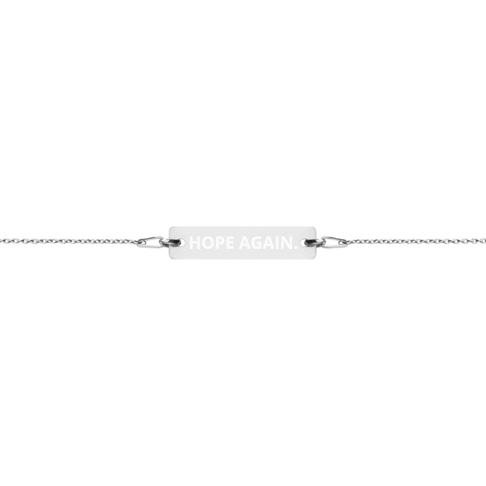 Engraved Silver Bar Chain Bracelet Engraved Silver Bar Chain Bracelet
